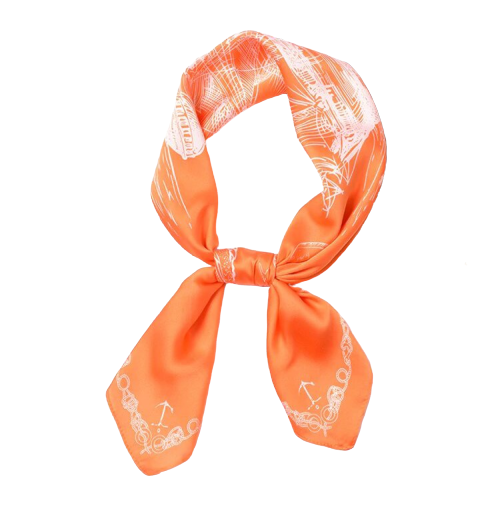 foulard japonais orange