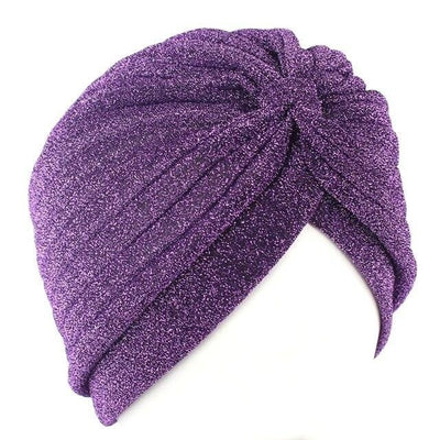 turban violet pour femme
